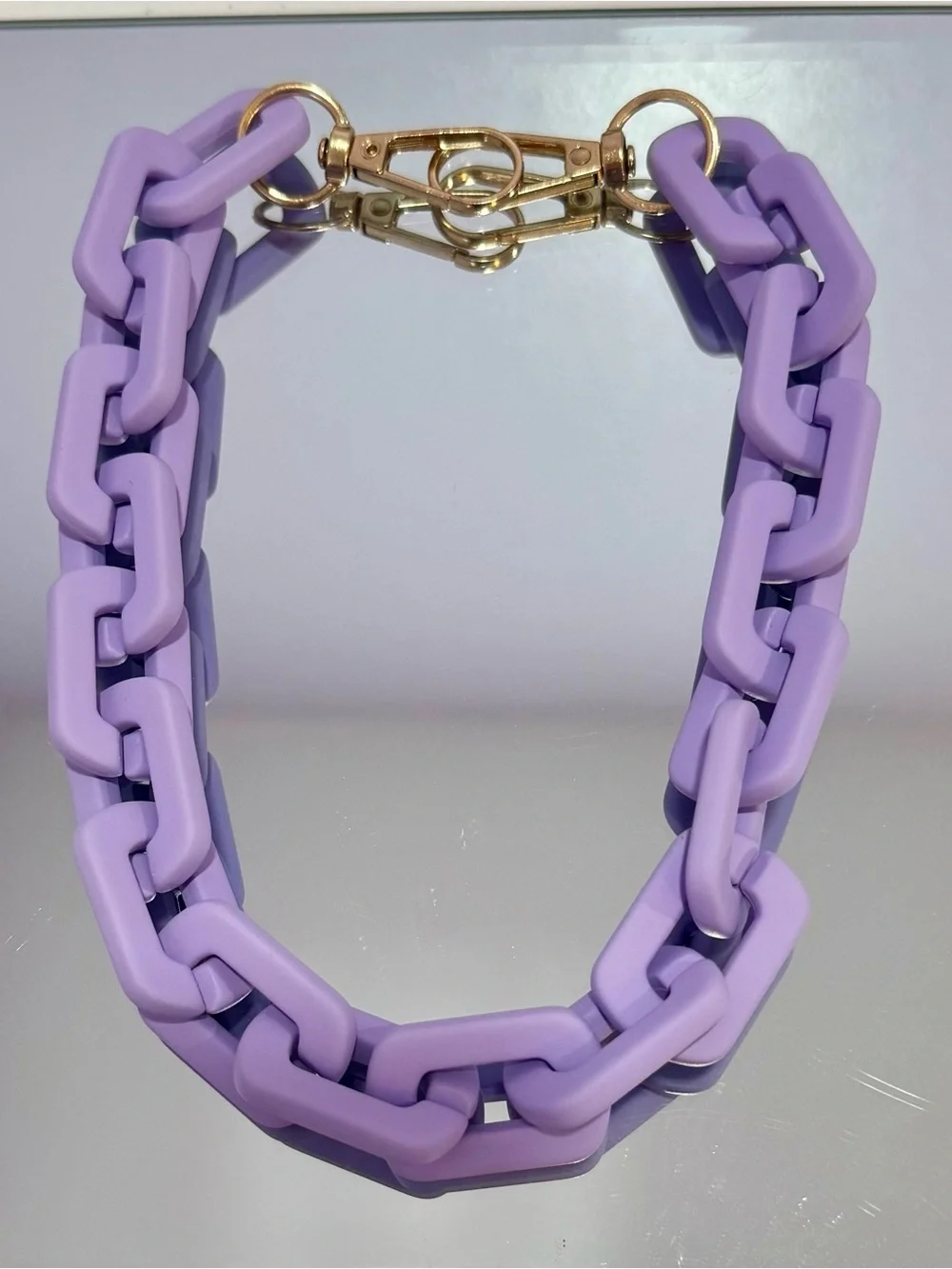 New Lavender Matte Link Bag Chain 18 inches